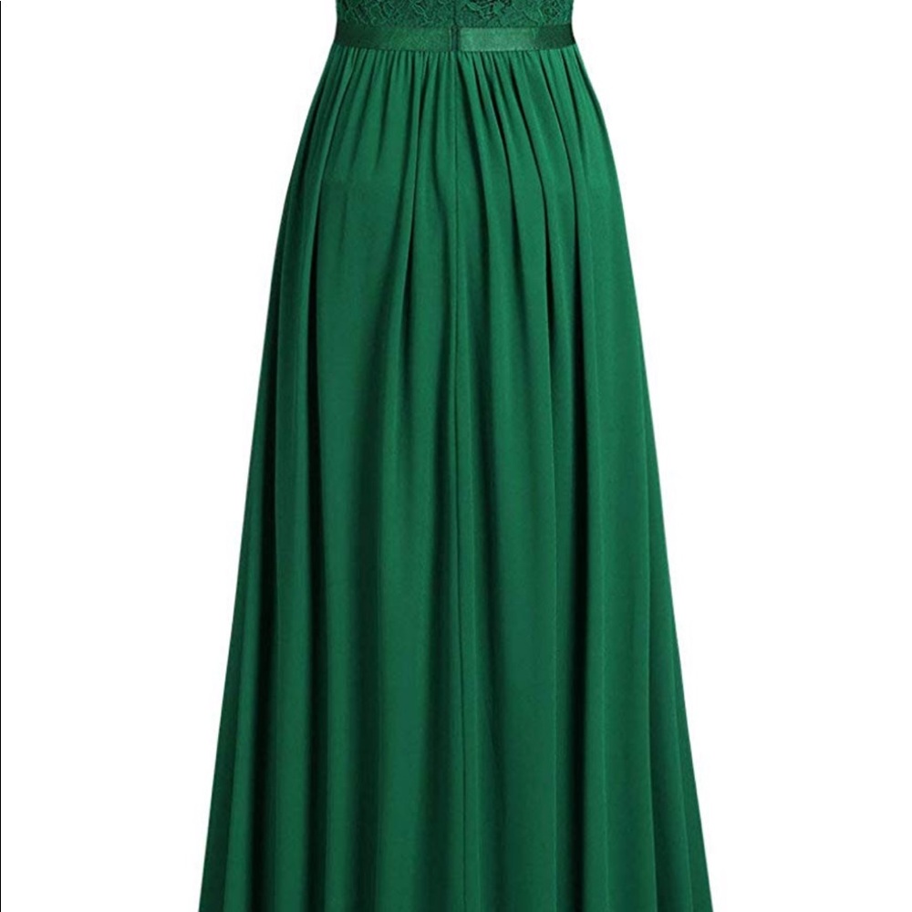 Green Formal floral lace evening party maxi dress!